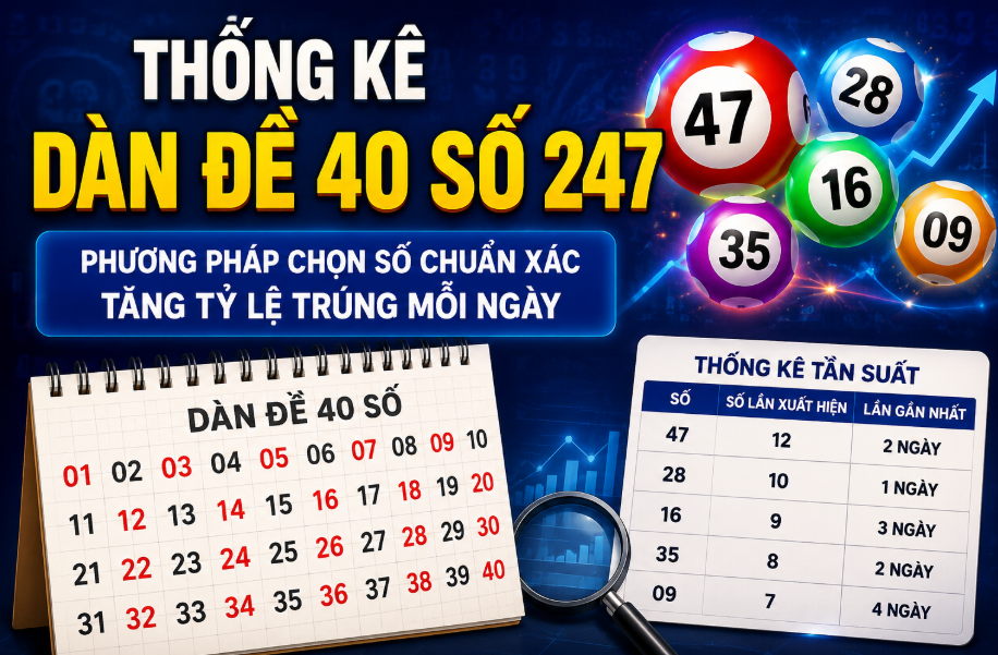 Thống kê dàn đề 40 số 247 tại nuôi lô khung 999