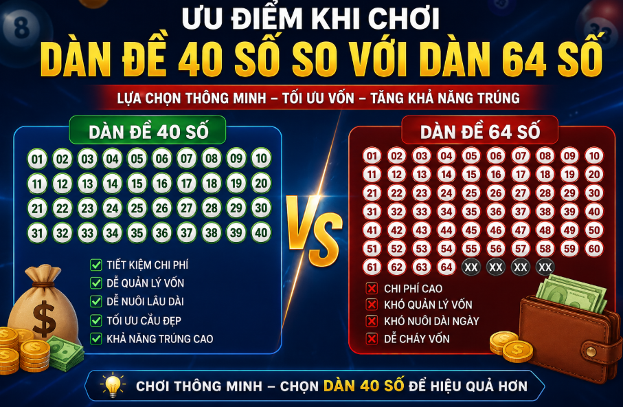 Ưu điểm khi chơi dàn đề 40 số so với dàn 64 số